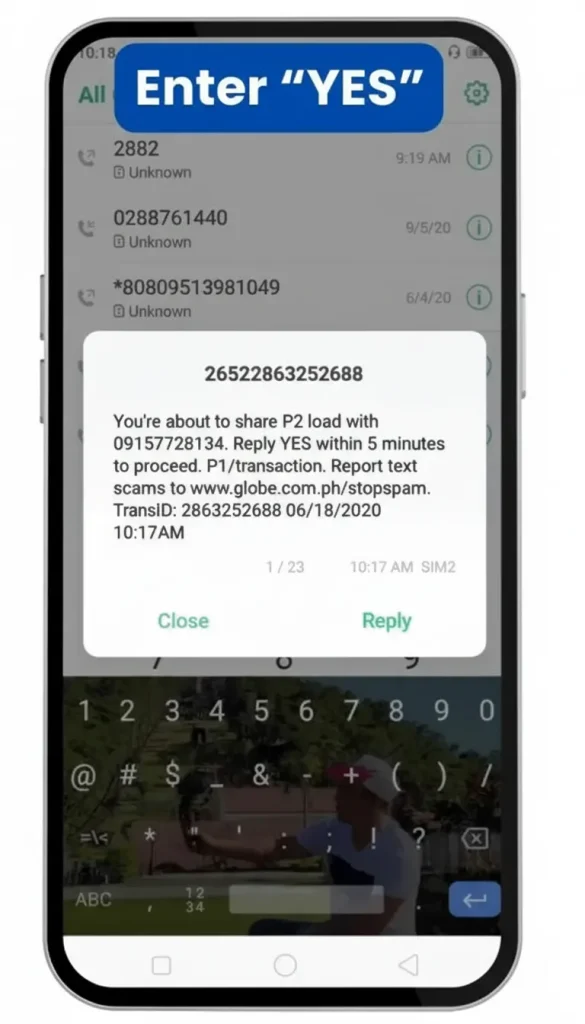 How to Pasaload Globe - Share Load in Globe 6 type YES